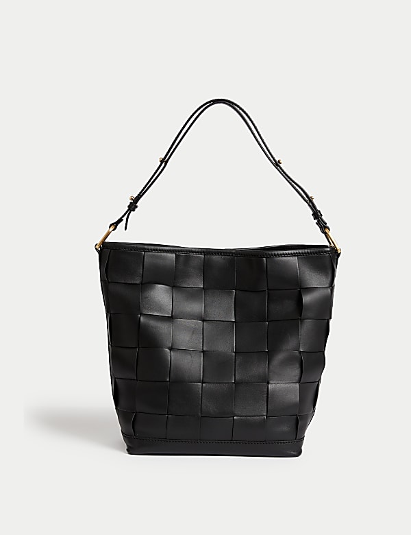 Leather Woven Shoulder Bag