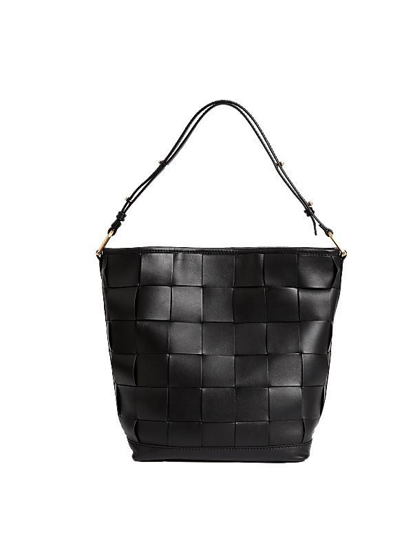 Leather Woven Shoulder Bag