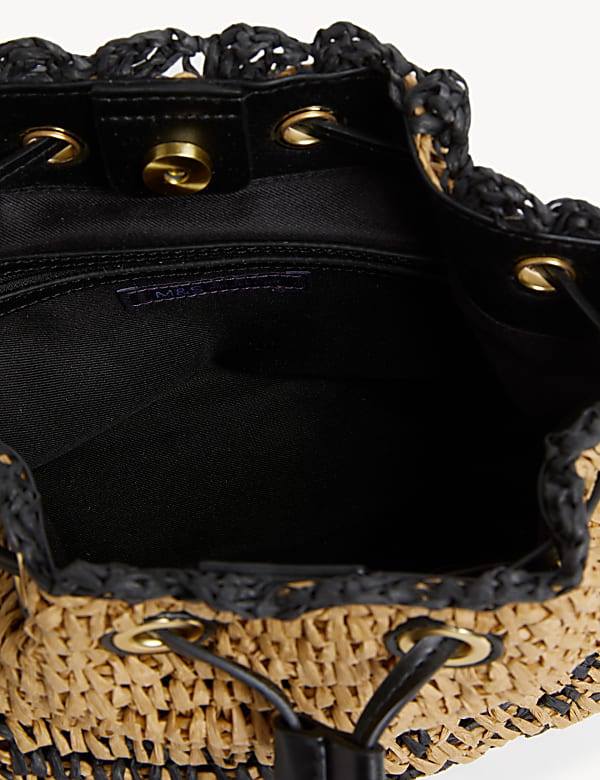 Straw Duffle Cross Body Bag