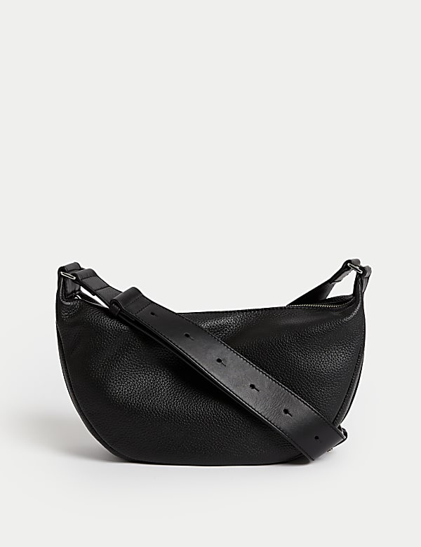 Black leather sling bag shop
