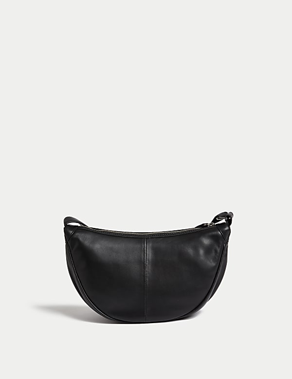 Leather Pleated Sling Cross Body Bag