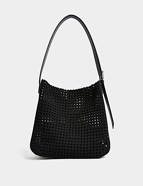 Fabric Woven Shoulder Tote Bag - IS