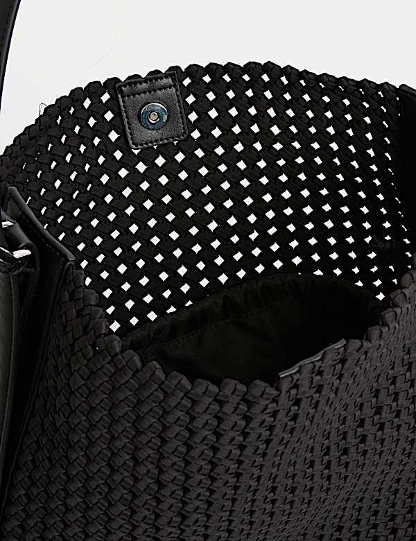 Fabric Woven Shoulder Tote Bag - IS