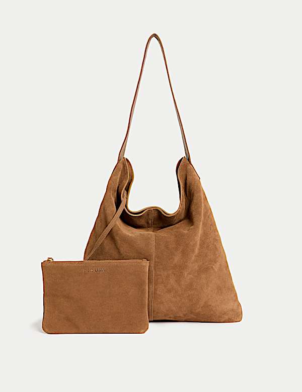 Suede Top Handle Shoulder Bag - RS