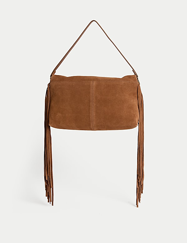Suede Fringed Shoulder Bag - CZ