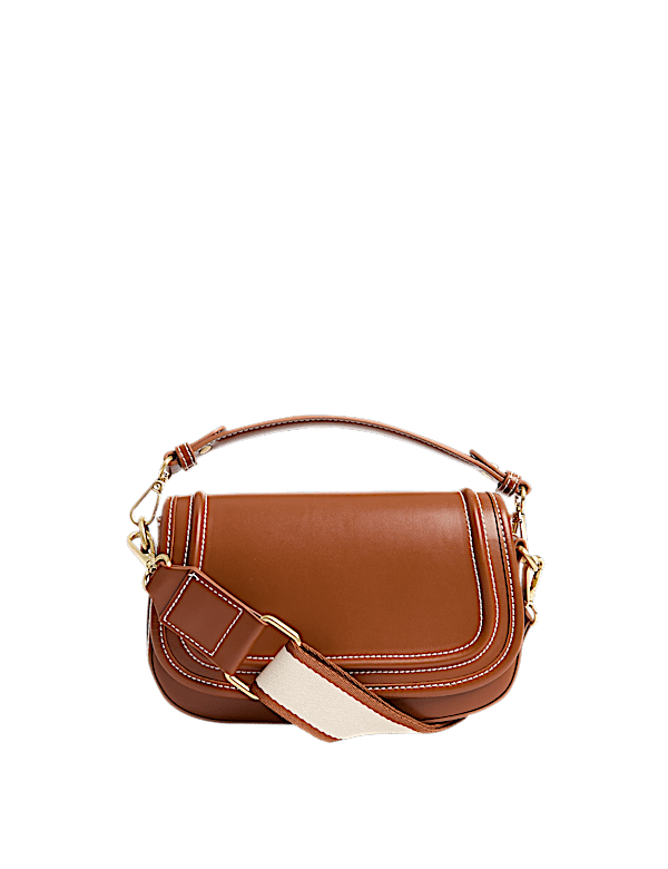 Faux Leather Saddle Bag