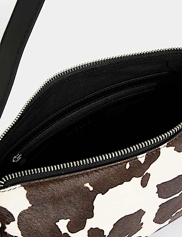 Sac à bandoulière en cuir à imprimé animal  - FR