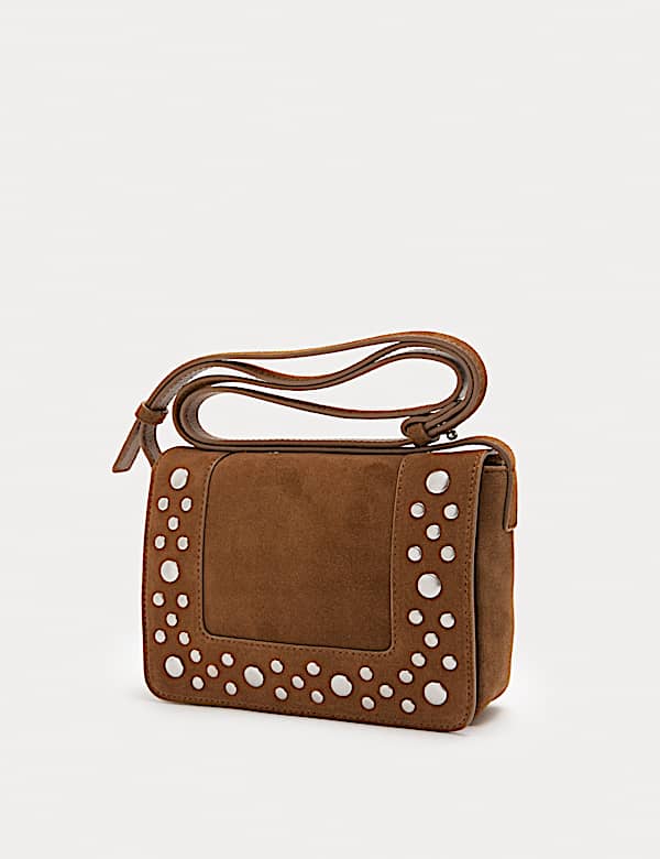 Suede Studded Cross Body Bag - JP