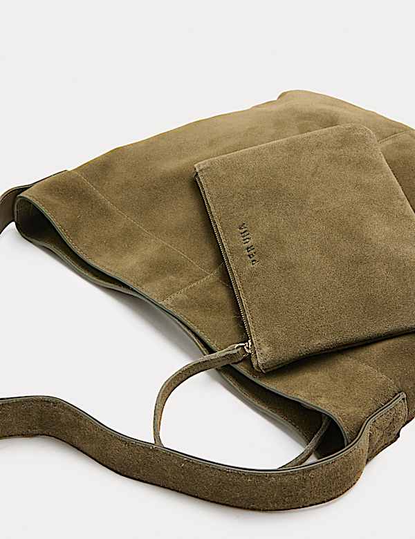 Suede Top Handle Shoulder Bag - CZ