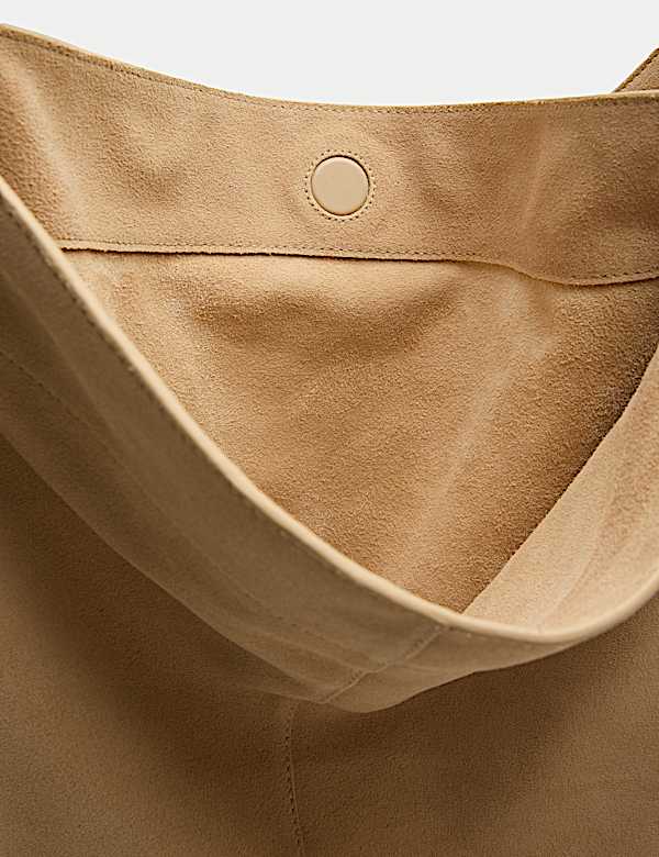 Suede Top Handle Shoulder Bag - ID