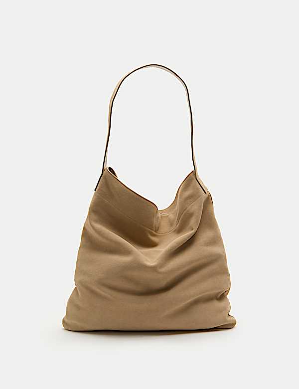 Suede Top Handle Shoulder Bag - ID