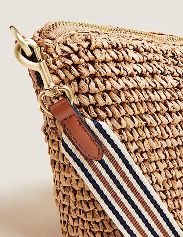 Straw Sling Cross Body Bag