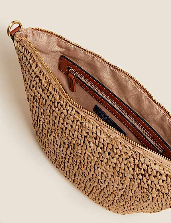 Straw Sling Cross Body Bag