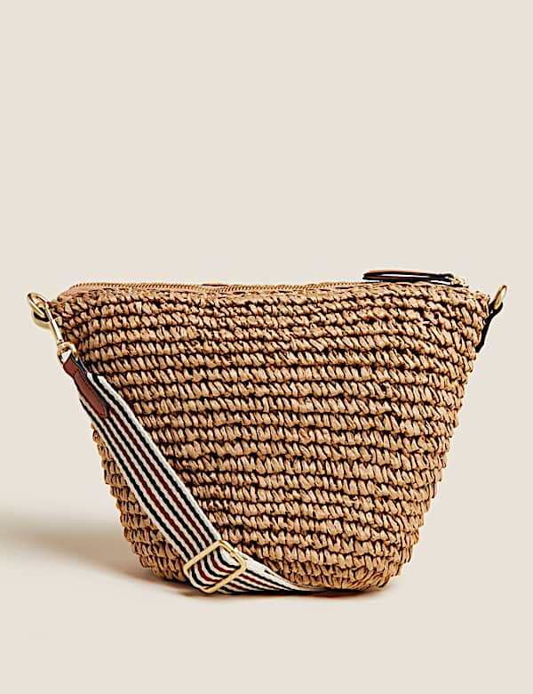 Straw Sling Cross Body Bag