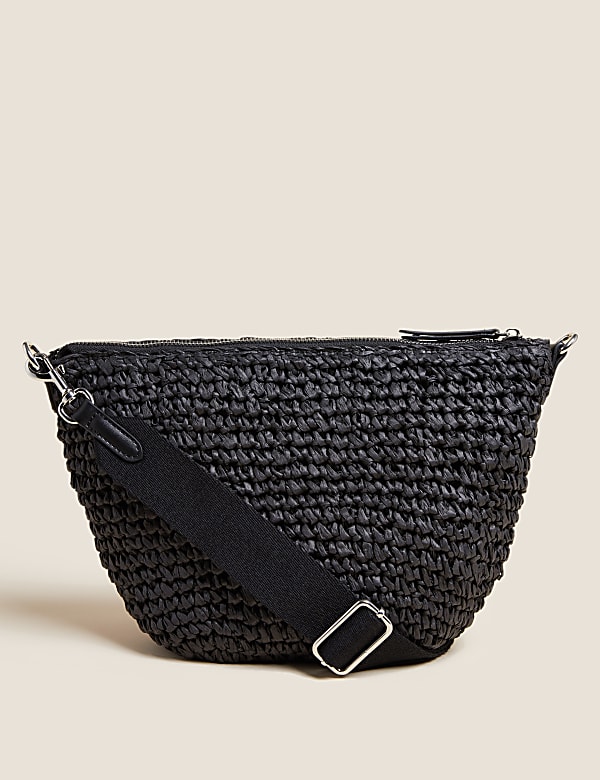 Straw Sling Cross Body Bag