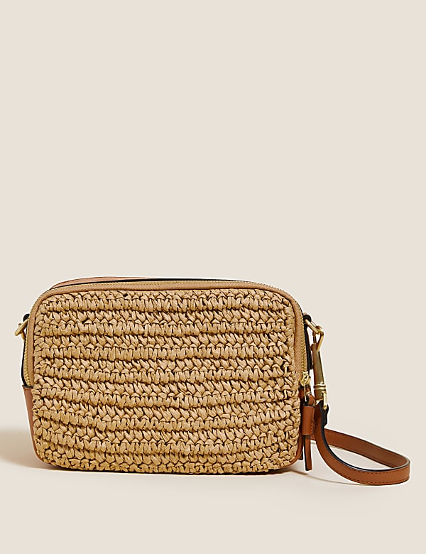 Straw Cross Body Camera Bag - CH
