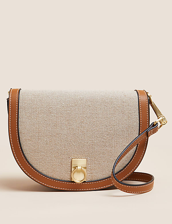 Canvas Saddle Cross Body Bag