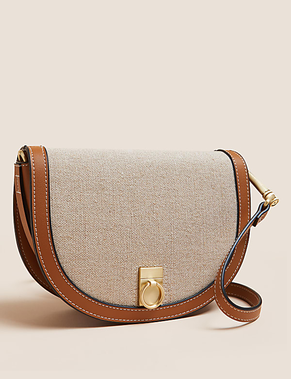 Canvas Saddle Cross Body Bag