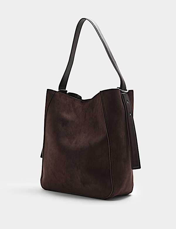 Suedette Buckle Tote Bag