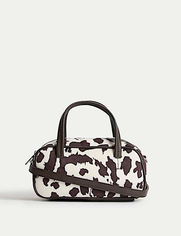 Suedette Mini Bowler Cross Body Bag