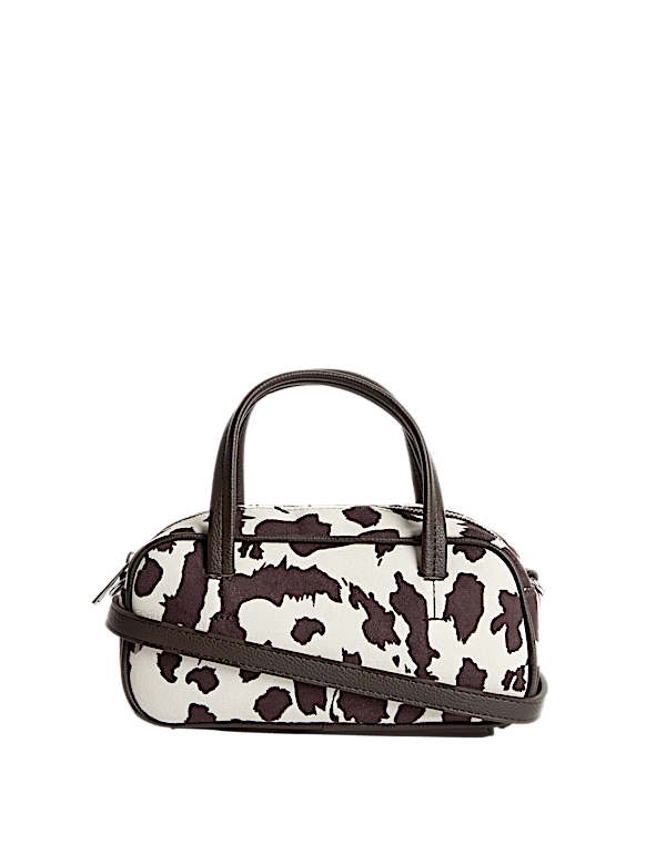 Suedette Mini Bowler Cross Body Bag