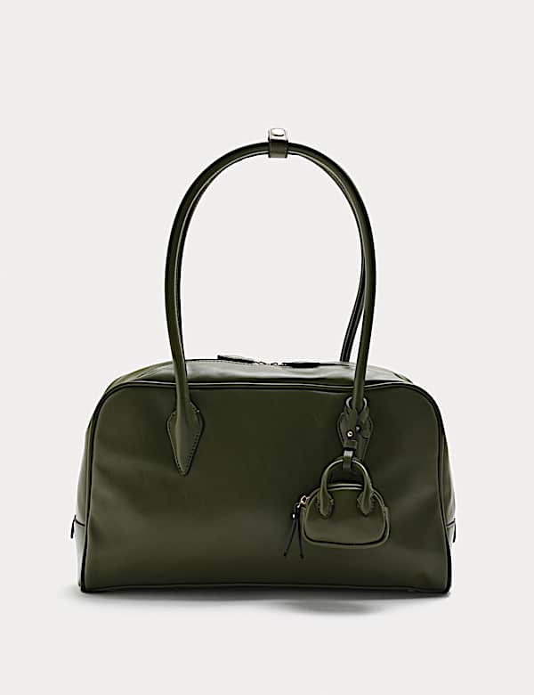 Faux Leather Bowler Bag - US