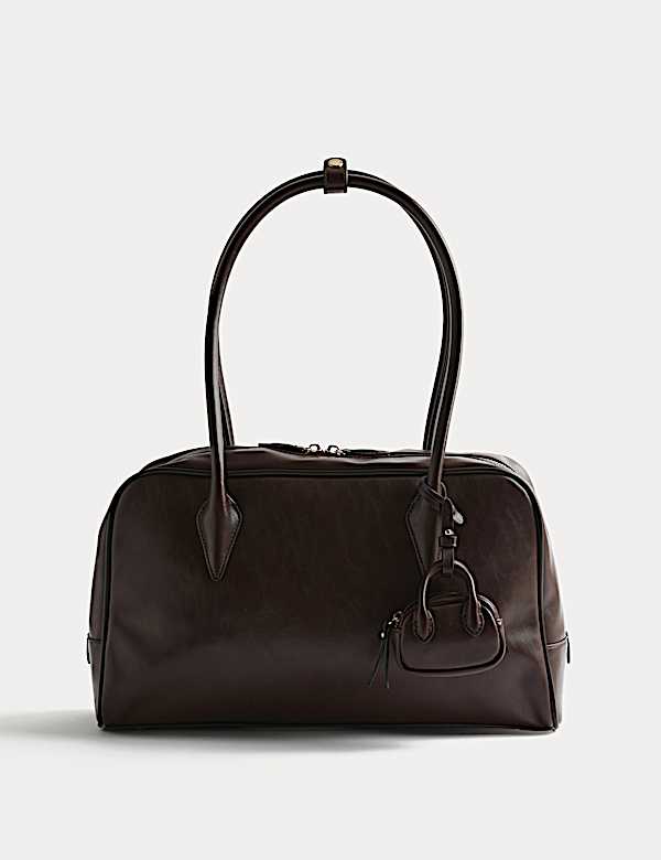 Faux Leather Bowler Bag - IT
