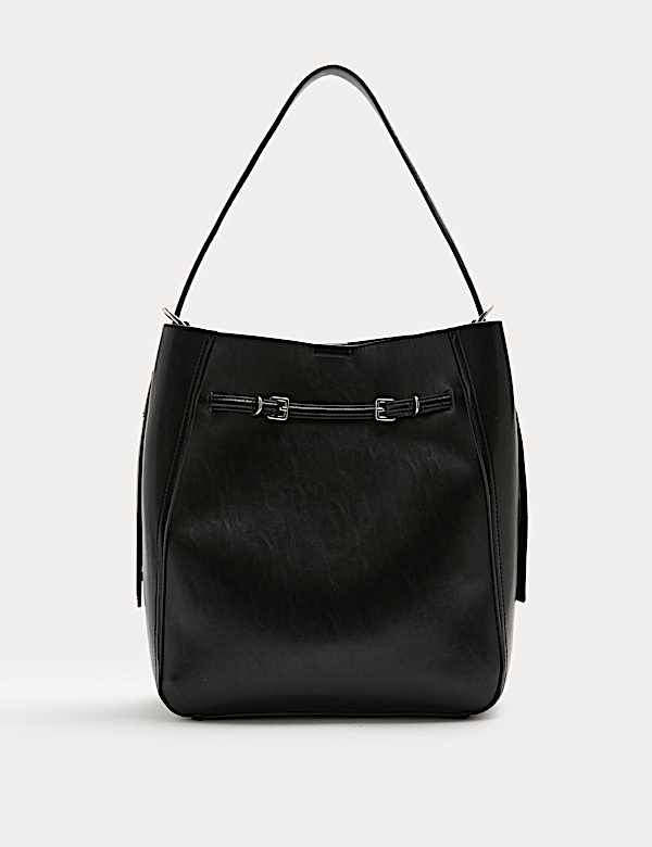 Faux Leather Buckle Tote Bag - EE
