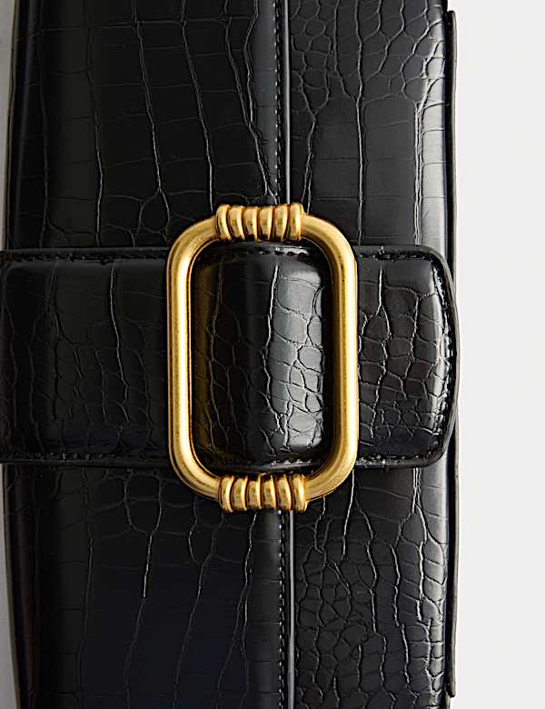 Sac baguette en similicuir effet croco - LU