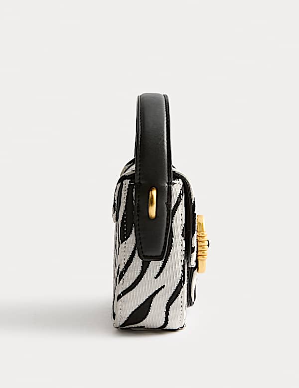 Faux Leather Croc Effect Baguette Bag - NL