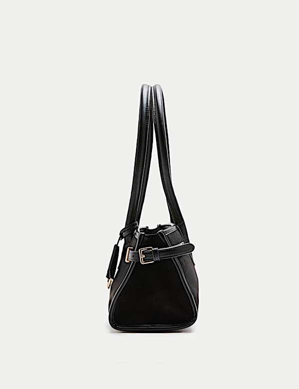 Suedette Buckle Shoulder Bag - DE