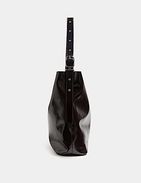Faux Leather Bucket Shoulder Bag - US