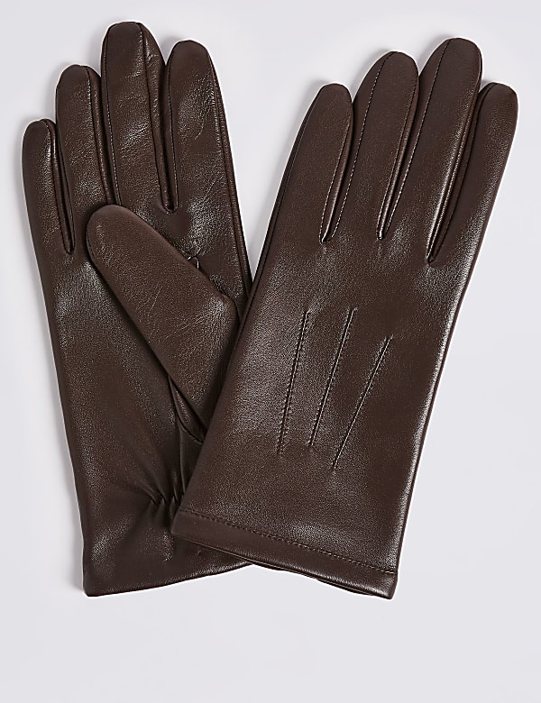 Leather Gloves GREY Gloves M S MY