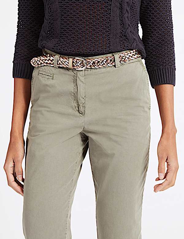 Leather Metallic Weave Hip Belt