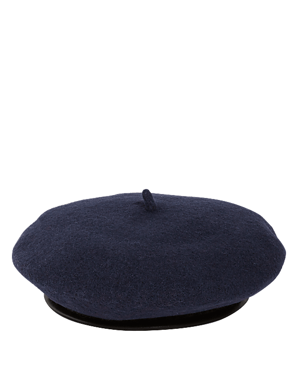 Pure Wool Trim Felt Beret
