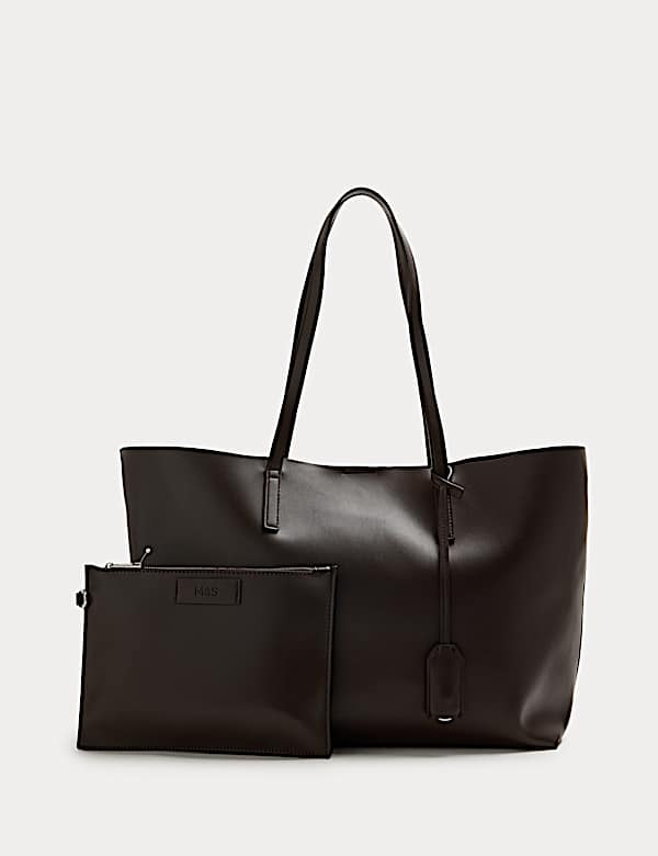 Faux Leather Shopper
