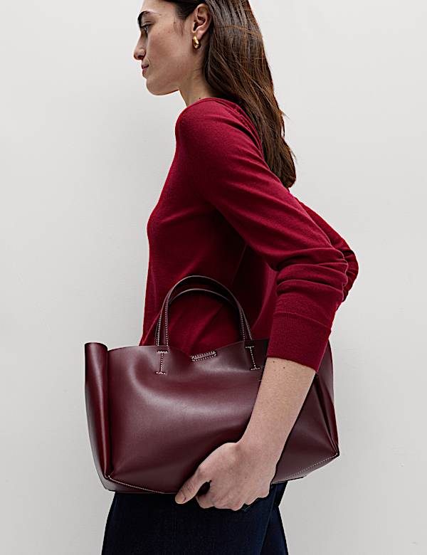 Strukturalna mini torba tote ze sztucznej sk&oacute;ry - PL