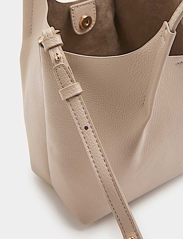 Faux Leather Pinched Mini Tote Bag