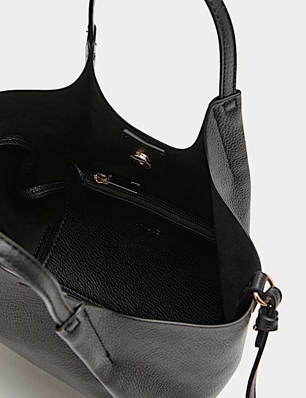 Faux Leather Pinched Mini Tote Bag