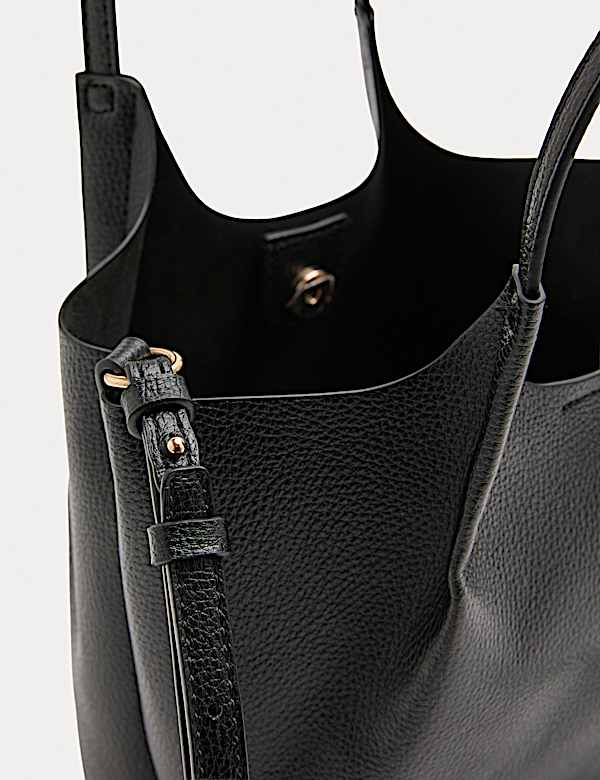 Faux Leather Pinched Mini Tote Bag