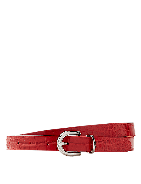 Faux Leather Jeans Hip Belt
