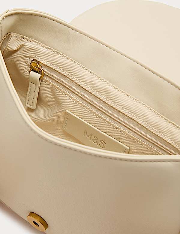 Buckle Detail Cross Body Saddle Bag - DE