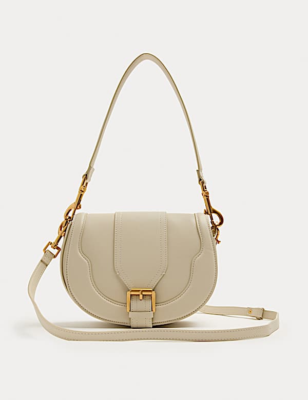 Buckle Detail Cross Body Saddle Bag - DE