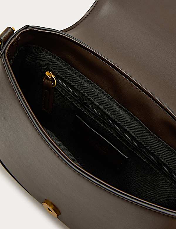 Buckle Detail Cross Body Saddle Bag - GR