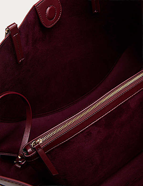 Faux Leather Stitch Detail Tote Bag