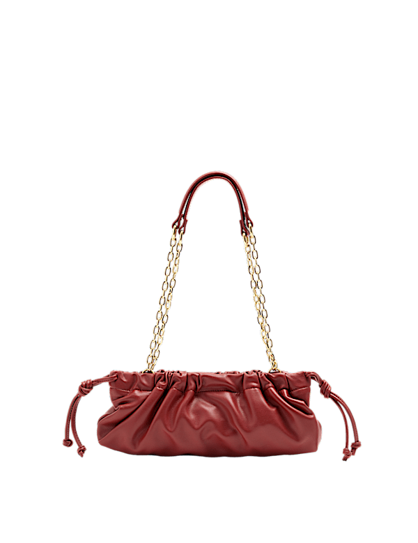 Ruched Chain Shoulder Bag