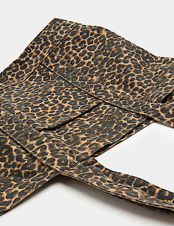 Canvas Leopard Print Tote Bag - US