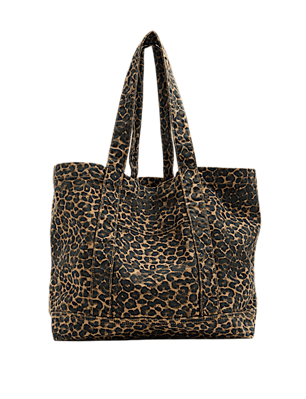 Canvas Leopard Print Tote Bag
