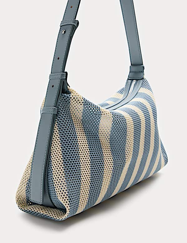 Mesh Striped Shoulder Cross Body Bag - AU