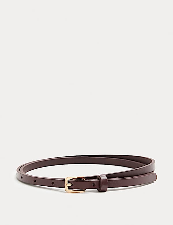 Wąski sk&oacute;rzany pasek z klamrą - PL